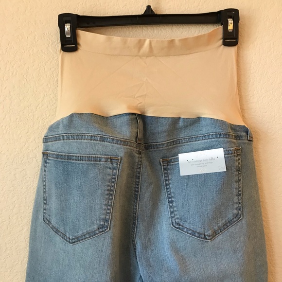 Maternity Blue Jeans NEW Womens Size 12 Ankle Length Belly Band - Picture 5 of 8